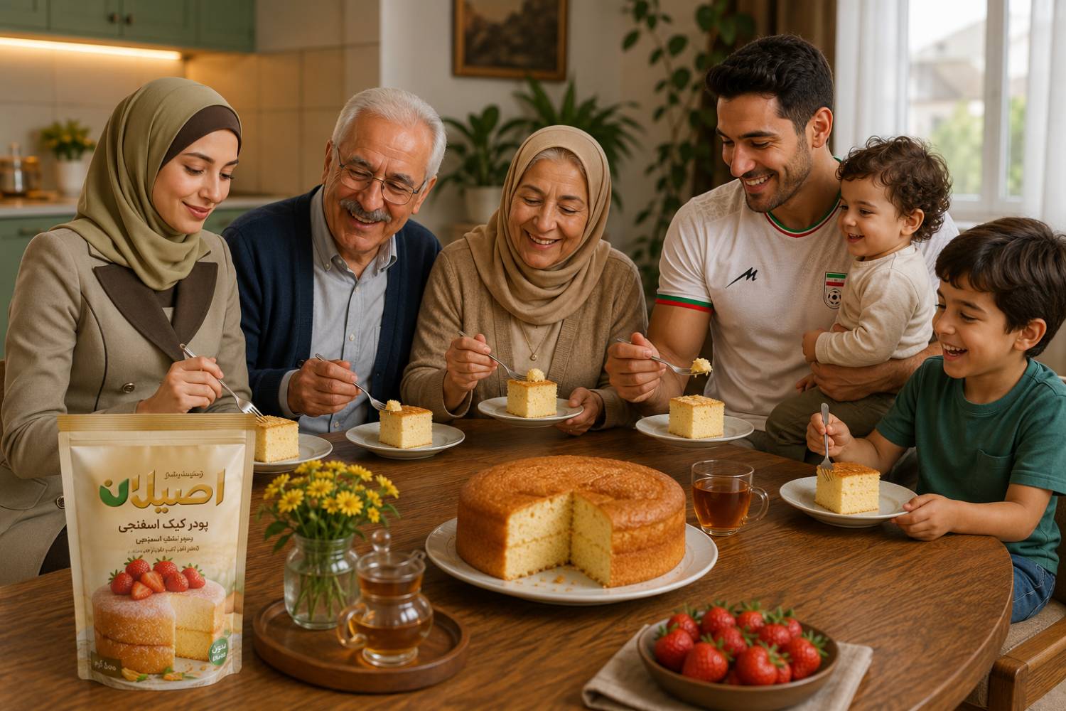 خانواده ایرانی در حال استفاده از محصولات اصیلان